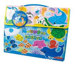 海のなかまたち　ぬりえバック