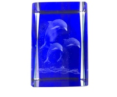 ３Ｄクリスタル　トリプルドルフィン　ブルー　Ｍ
