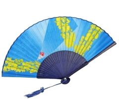 扇子シルク　ハイビスカス　Ｂ　ケース入