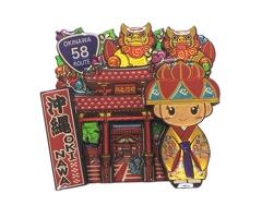 木製エッチングＭＧ　琉球むすめ（守礼門）