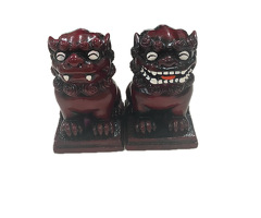ポリ獅子（笑顔／座）台座付　寿山石