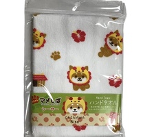 ハンドタオル　マメしば沖縄　シーサー